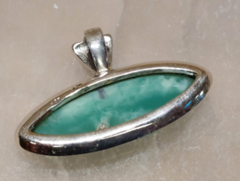 Chrysopraas hanger in zilver