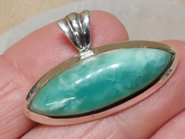 Chrysopraas hanger in zilver