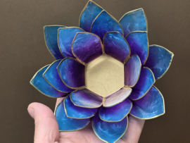 Lotus sfeerlicht tweekleurig violet en blauw met goudrand