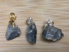 Blauwe toermalijn/indigoliet hanger ruw