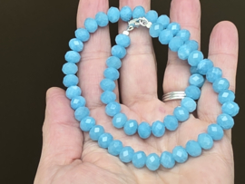 Amazoniet ketting facet geslepen 8mm