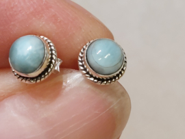 Larimar oorbellen in zilver