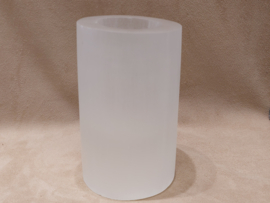 Seleniet/satijnspaat theelicht houder 19cm