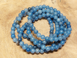 Blauwe kwarts kogelarmband 6 mm