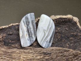 Zebra calciet cabochons set van 2