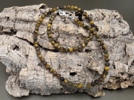 Tijgeroog ketting facet geslepen