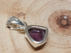 Amethist hanger in zilver ruw