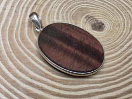 Kattenoog hanger in zilver ruw