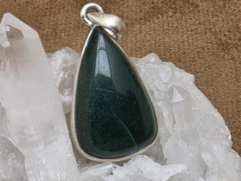 Jade hanger in zilver