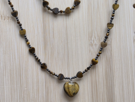 Tijgeroog met hematiet ketting en armband