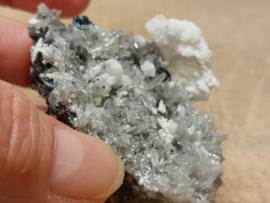 Kwarts met galeniet en mangano calciet, Peru
