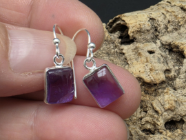 Amethist oorbellen in zilver