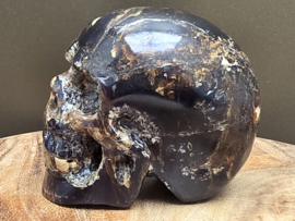 Blauwe amber human skull