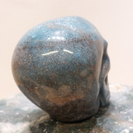 Blauwe paraiba kwarts human skull