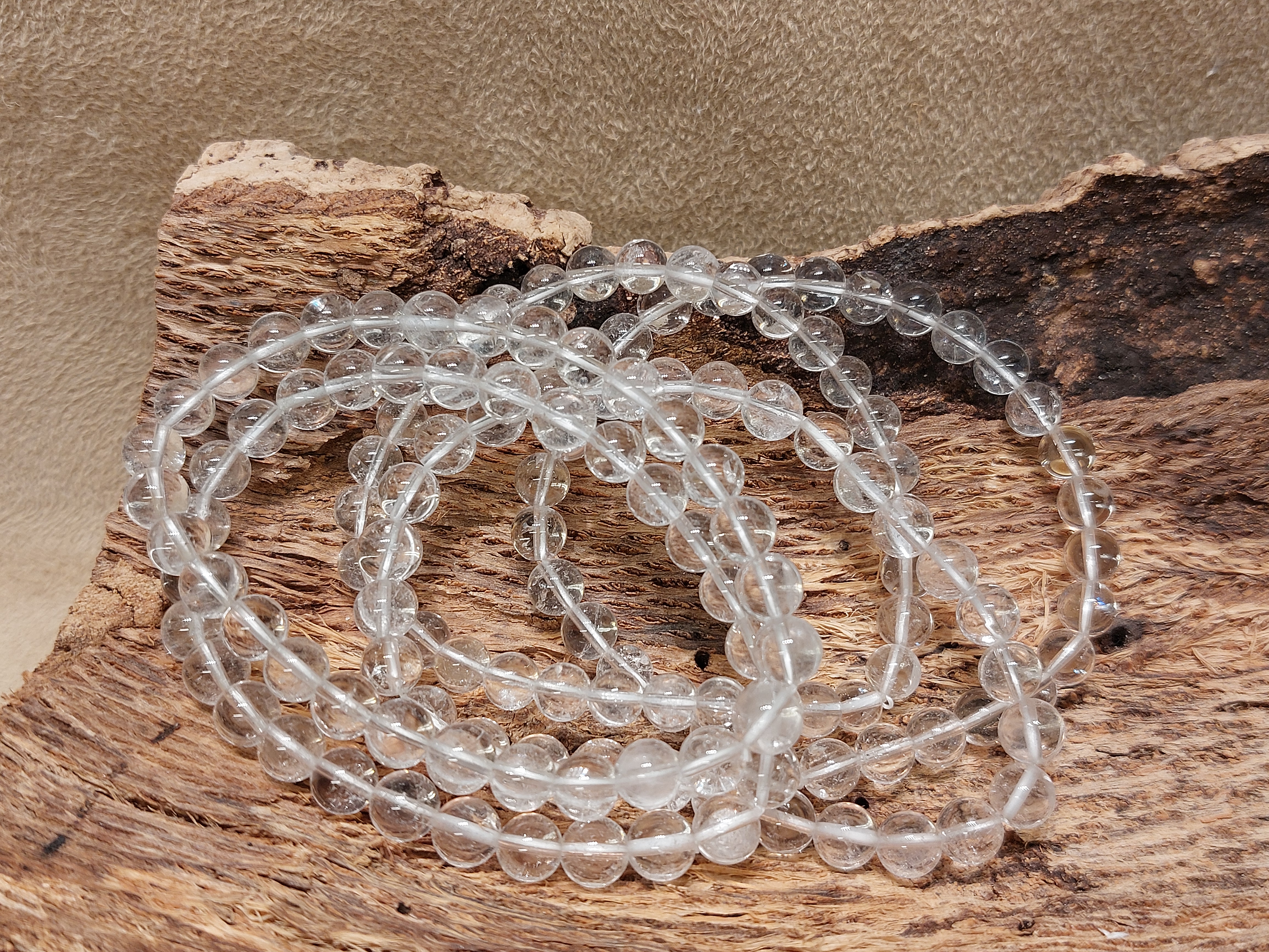 Bergkristal kogelarmband 6mm