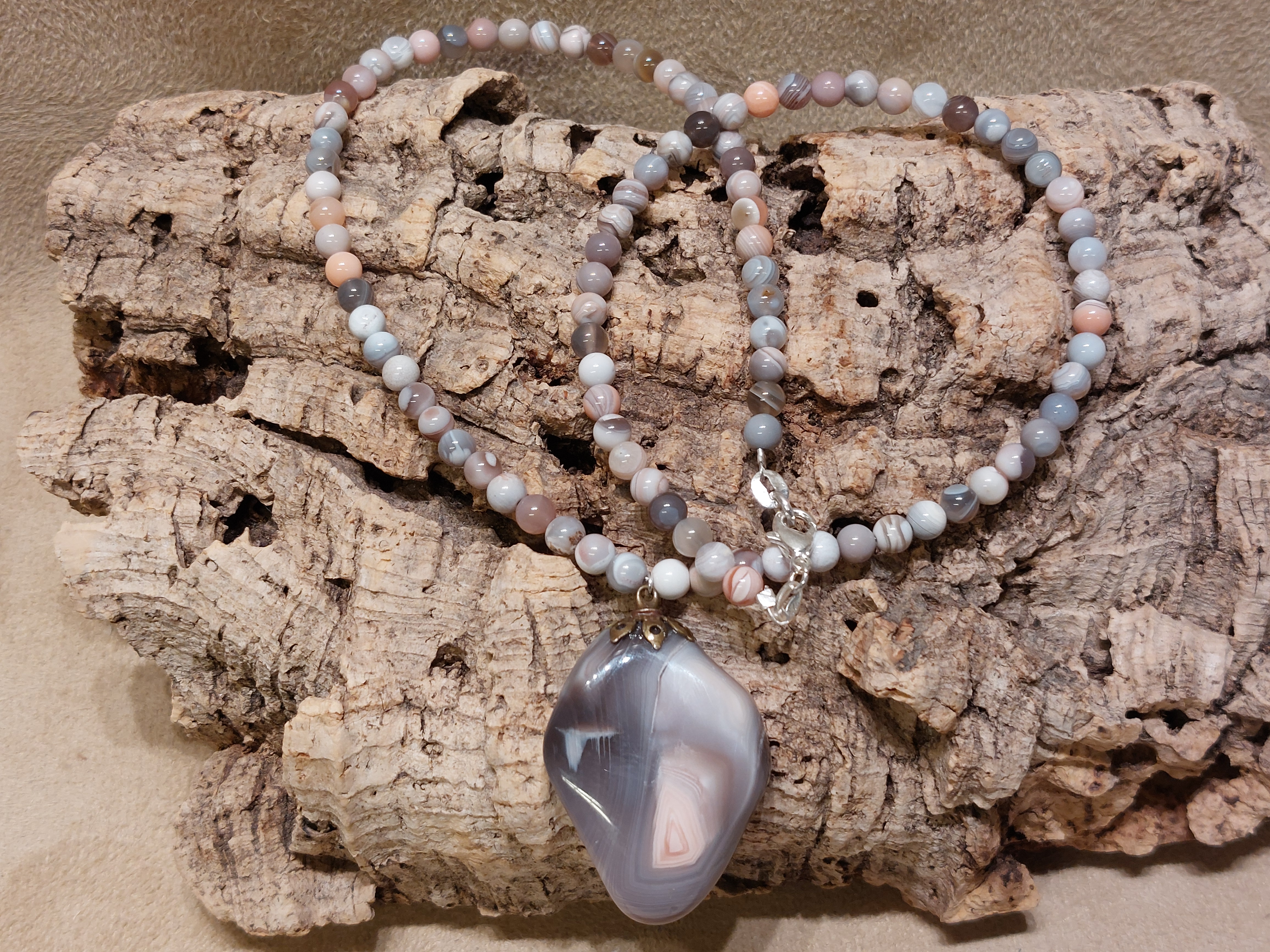 Botswana agaat ketting met hanger