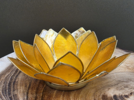 Lotus sfeerlicht geel met goudrand