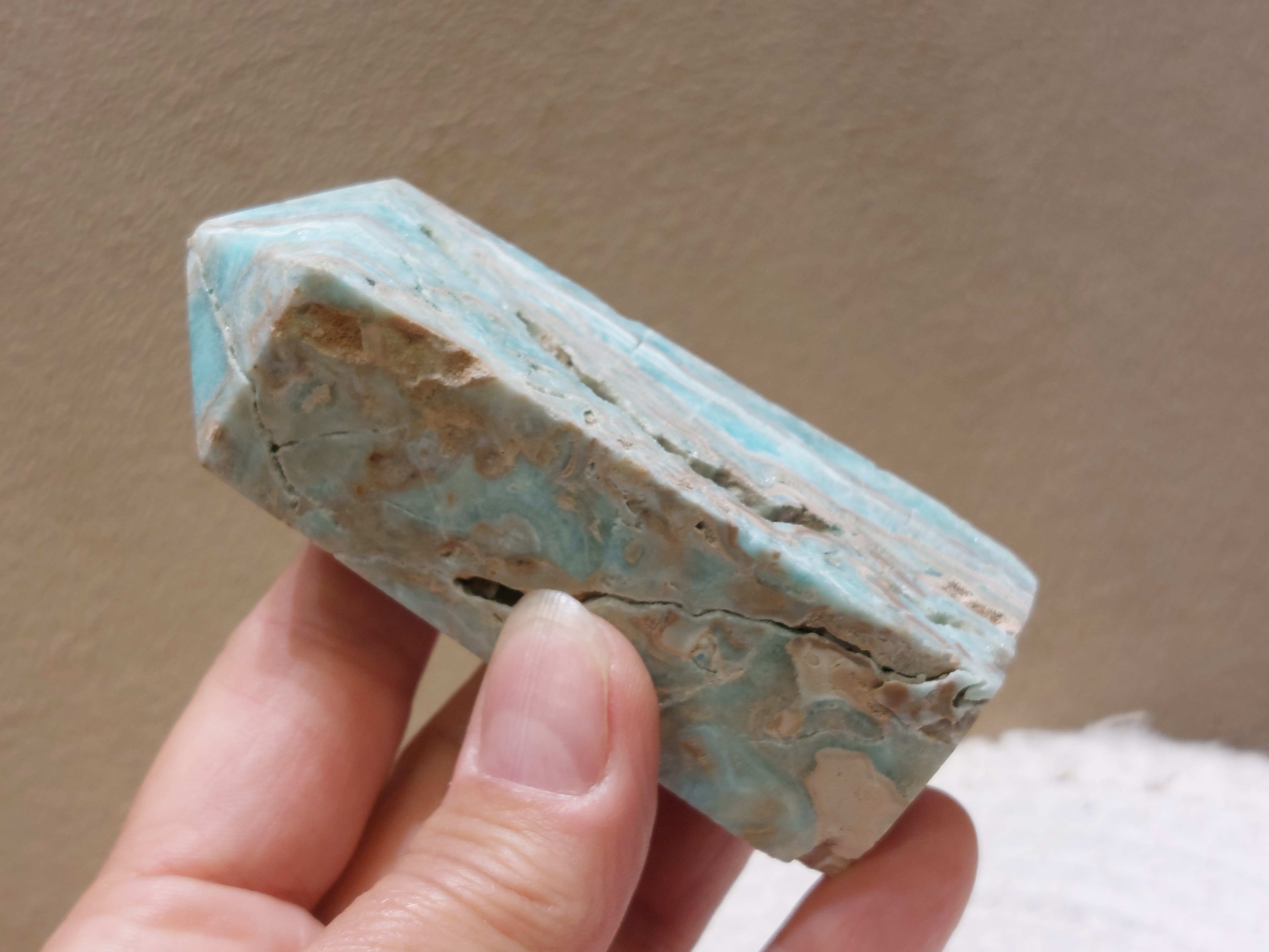 Blauwe aragoniet punt