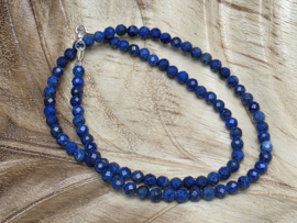 Lapis lazuli ketting facet geslepen