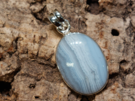 Chalcedoon of blue lace agaat hanger in zilver
