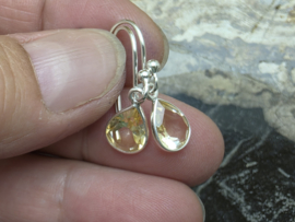Gebrande amethist oorbellen in zilver