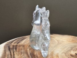 Bergkristal eenhoorn met insluitingen van Leandro De Souza