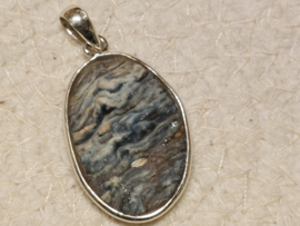 Chalcedoonroosje hanger in zilver