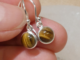 Tijgeroog oorbellen in zilver