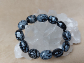 Obsidiaan nugget armband