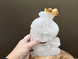 Bergkristal draak full body met limoniet insluitingen