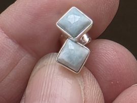 Larimar oorbellen in zilver