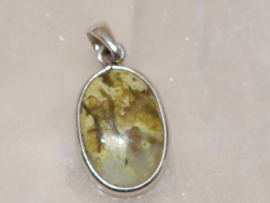 Groene opaal hanger in zilver