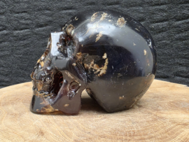 Blauwe amber human skull