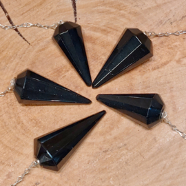 Zwarte obsidiaan pendel