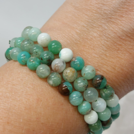 Chrysopraas kogelarmband 6 mm