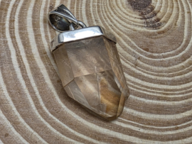Tangarine kwarts hanger in zilver