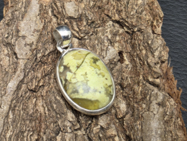 Groene opaal hanger in zilver