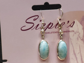 Larimar oorbellen in zilver