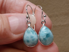 Larimar oorbellen in zilver