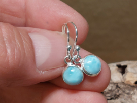 Larimar oorbellen in zilver