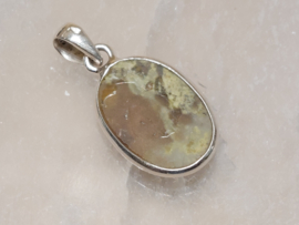 Groene opaal hanger in zilver