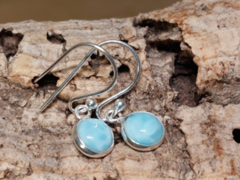 Larimar oorbellen in zilver