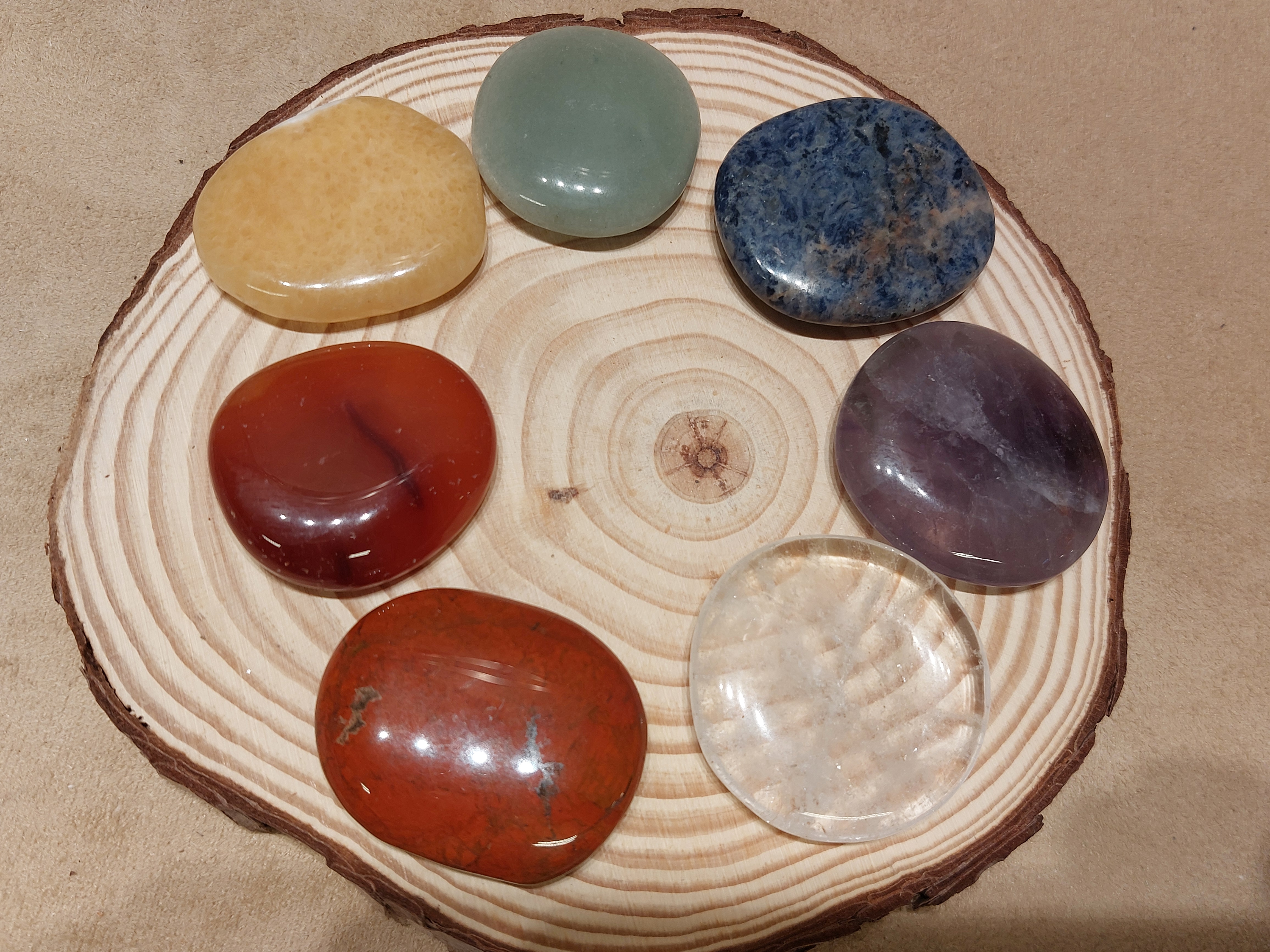 Chakra set platte opleg stenen