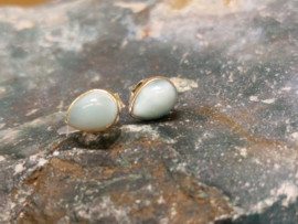 Larimar oorbellen in zilver
