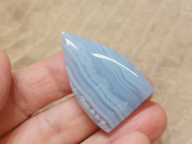 Blauwe chalcedoon of  blue lace agaat vlam