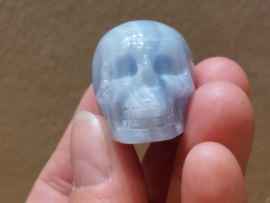 Blauwe chalcedoon of blue lace agaat human skull