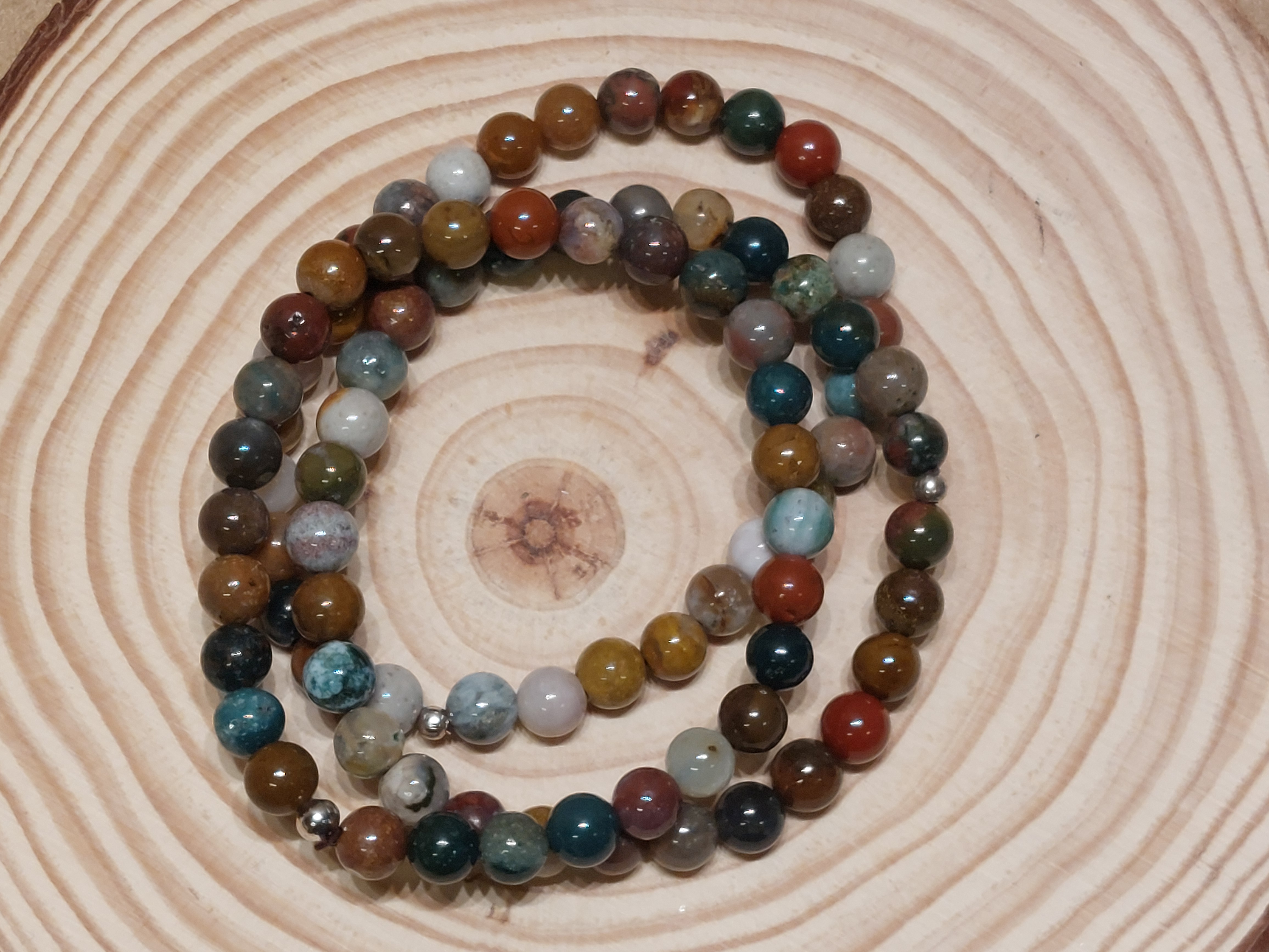 Oceaan jaspis armband 6 mm