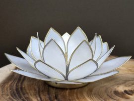 Lotus sfeerlicht parelmoer met goudrand