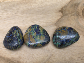 Azuriet malachiet knuffelsteen met chrysocolla