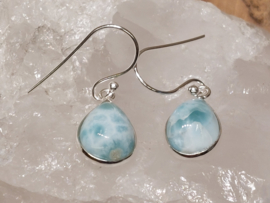 Larimar oorbellen in zilver